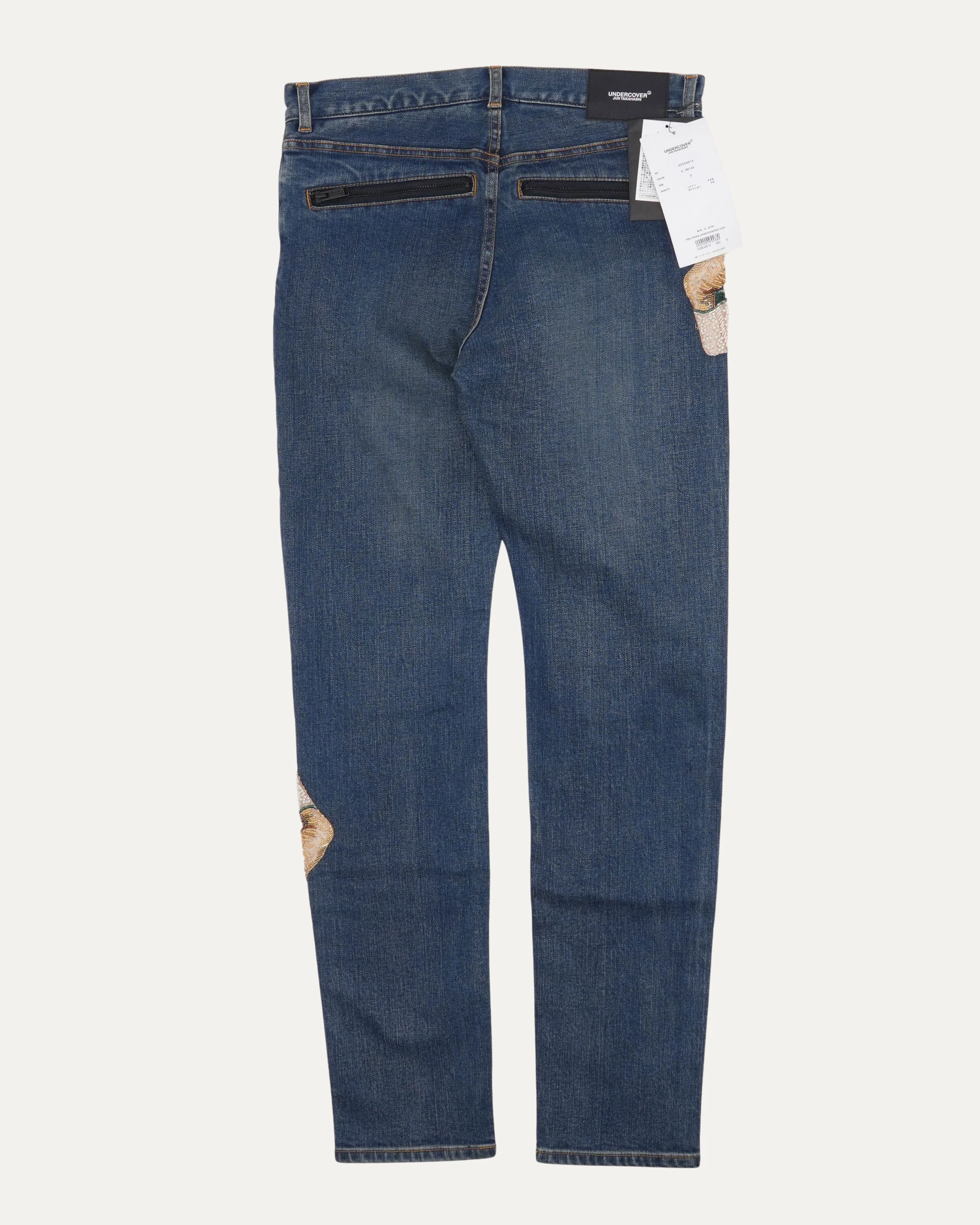 Beaded Ghost Hand Jeans - Image 2