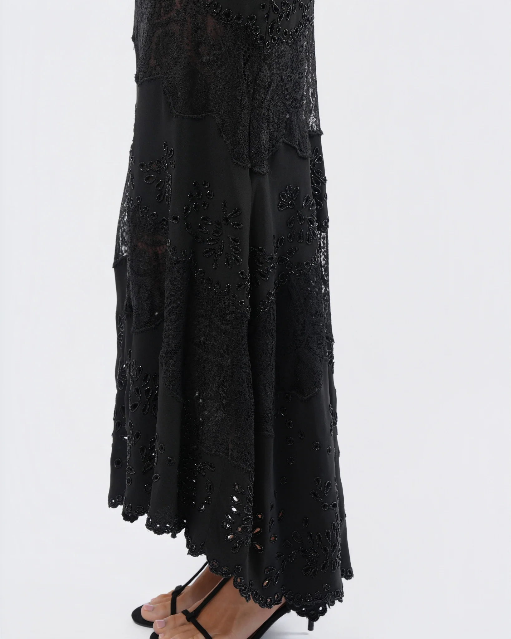 SS 1998 Beaded Runway Gown with Lace Detail - Image 5