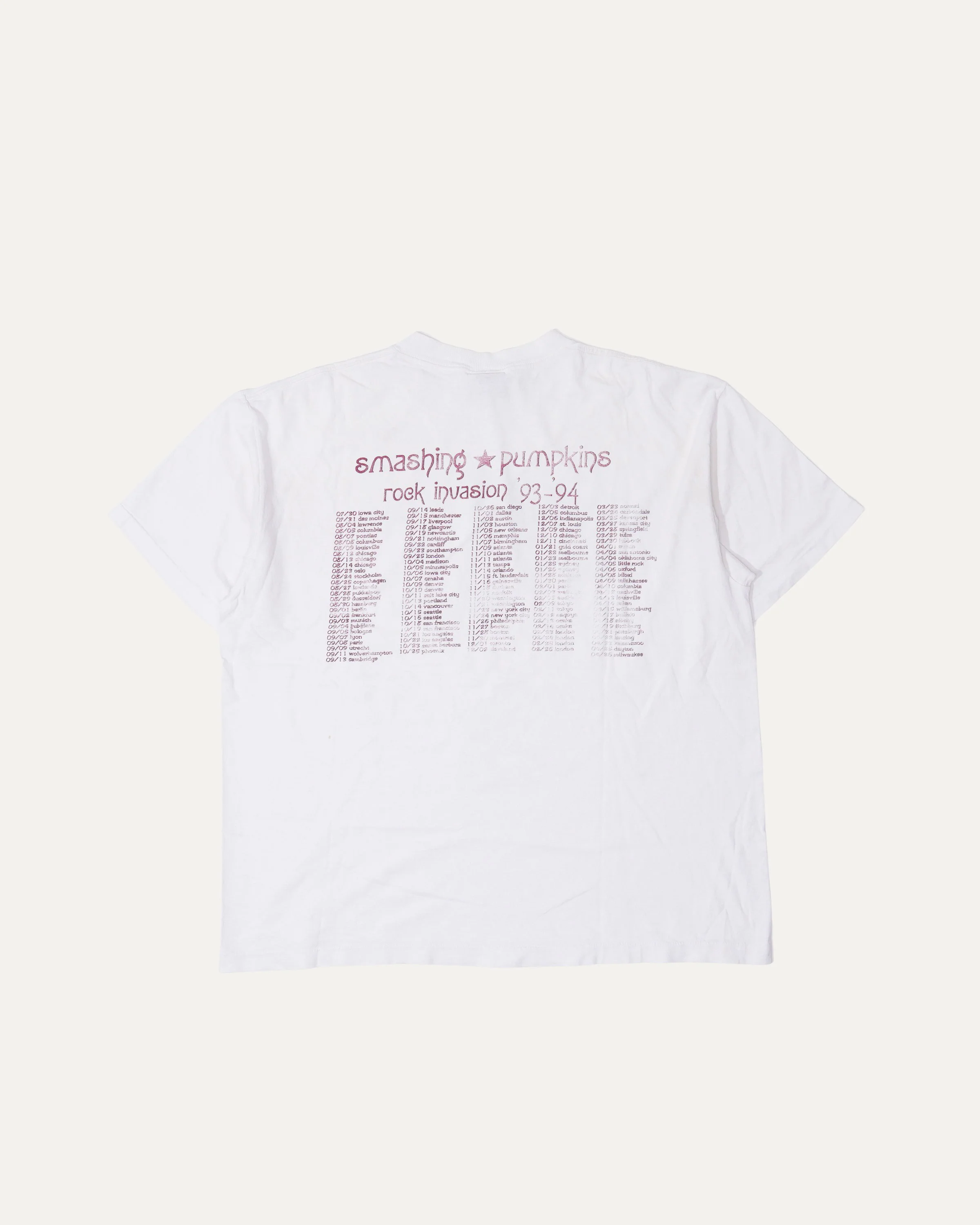 The Smashing Pumpkins Siamese Dream Rock Invasion '93-'94 Tour T-Shirt - Image 2