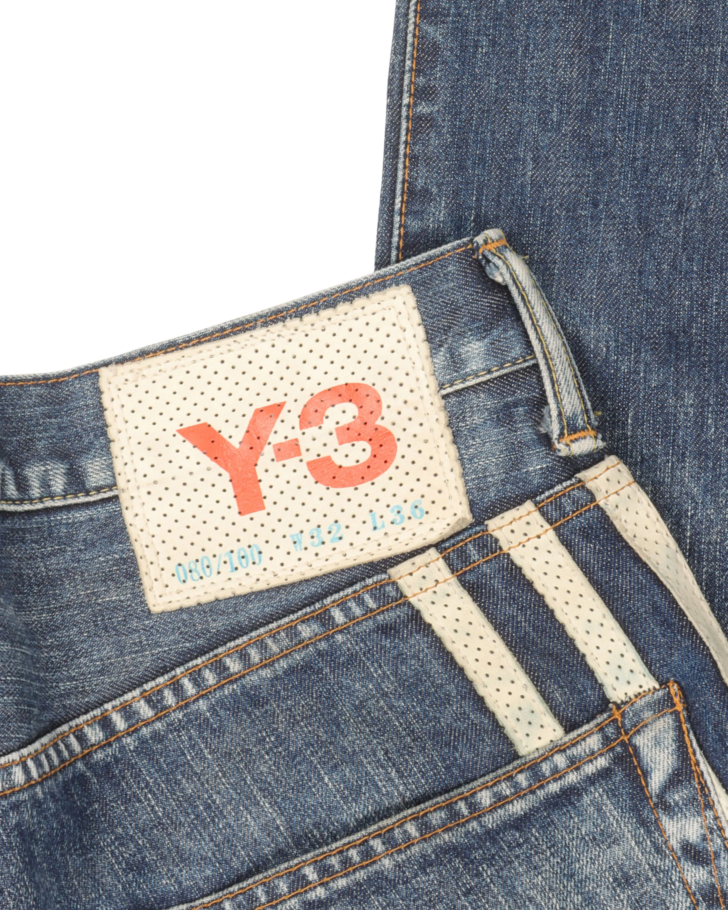 AW04 Spotted Horse Y-3 Adidas Striped Jeans 80/100 - Image 4